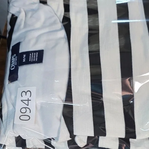 Chaps Womens Black White Striped Tie Waist Short Sleeve Knee Length Dress Medium - Picture 11 of 11